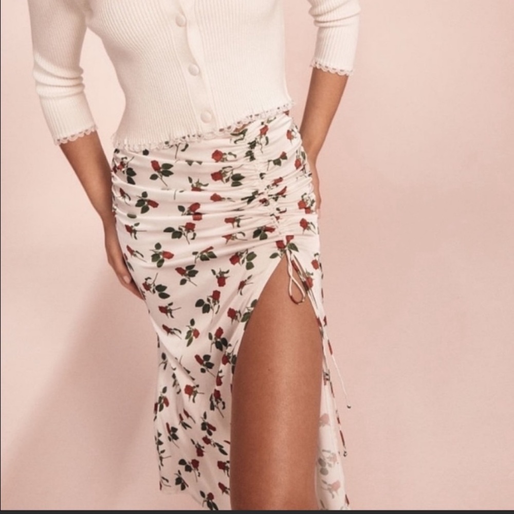 BNWT For love and lemons rose midi skirt